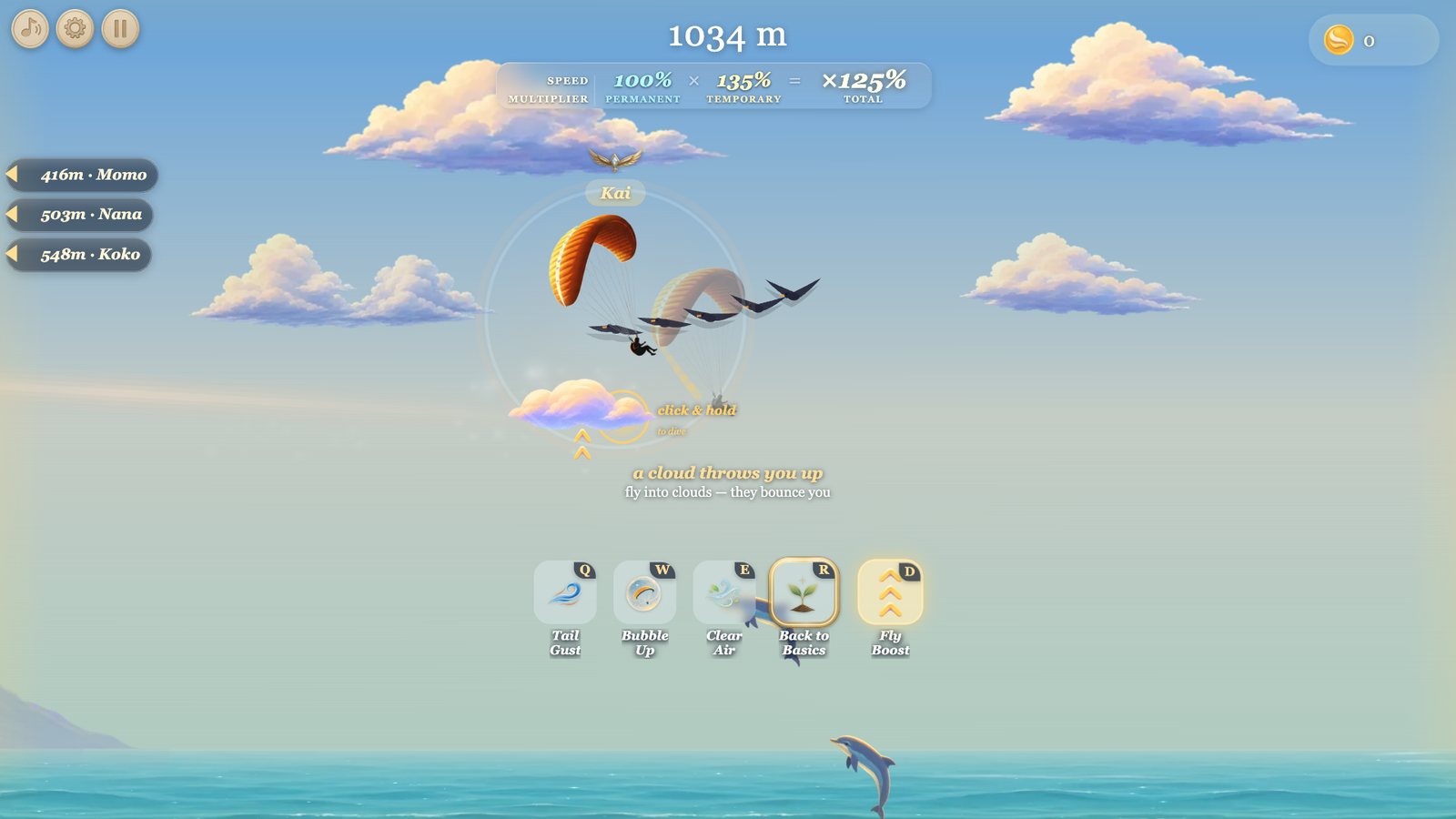 The glider bouncing off a cloud